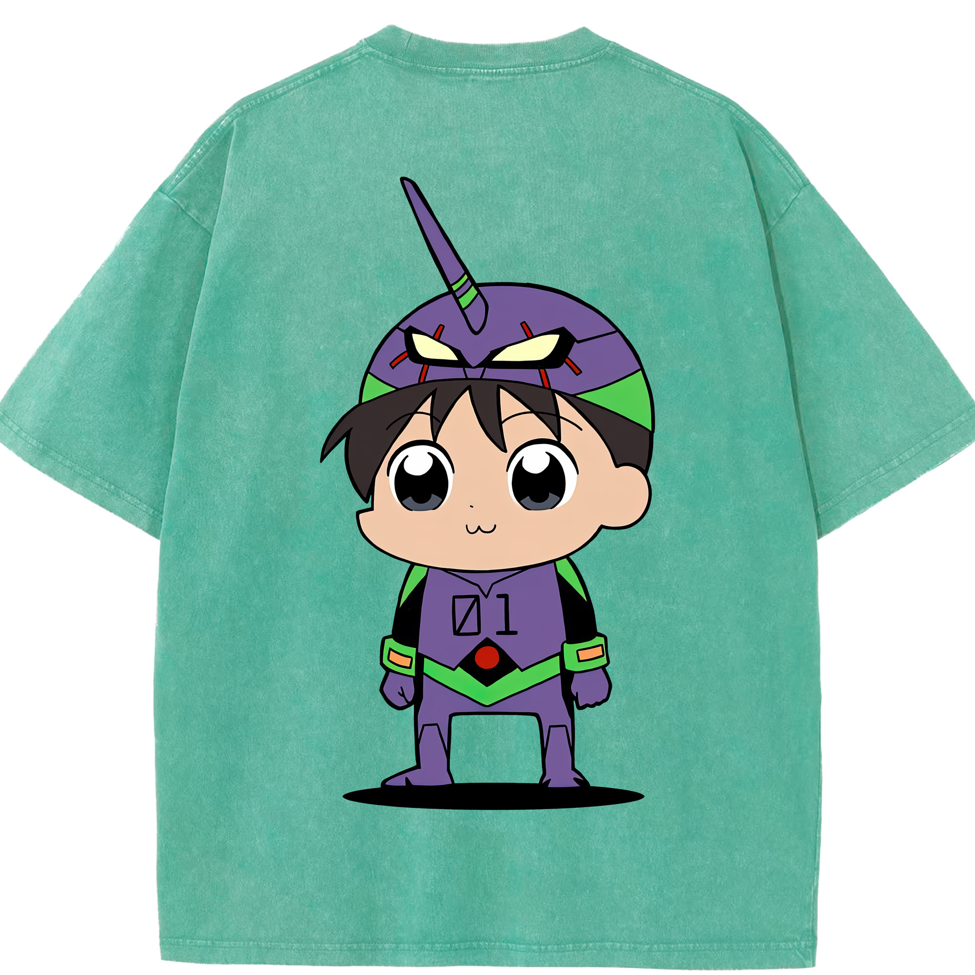 （画像用） EVA 新世紀エヴァンゲリオン 綿100% ヴィンテージ風 半袖Tシャツ（背面プリント）